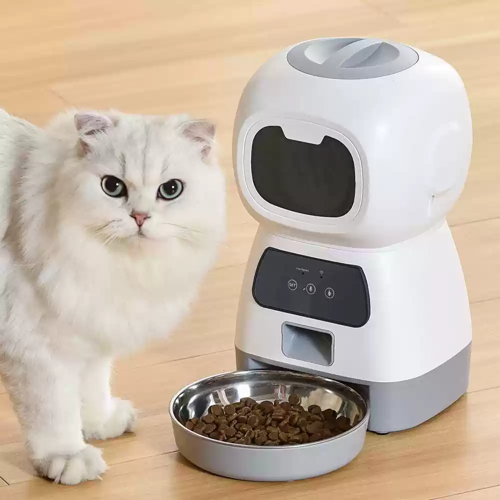 3.5L automatic pet feeder wifi model in white