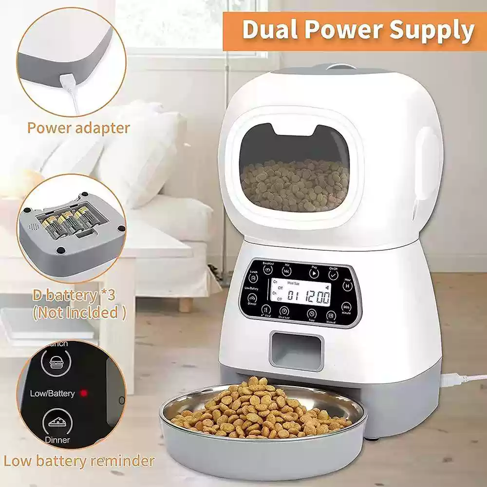 3.5L Automatic Pet Feeder for Cats & Dogs – Button & WiFi Options - Image 9