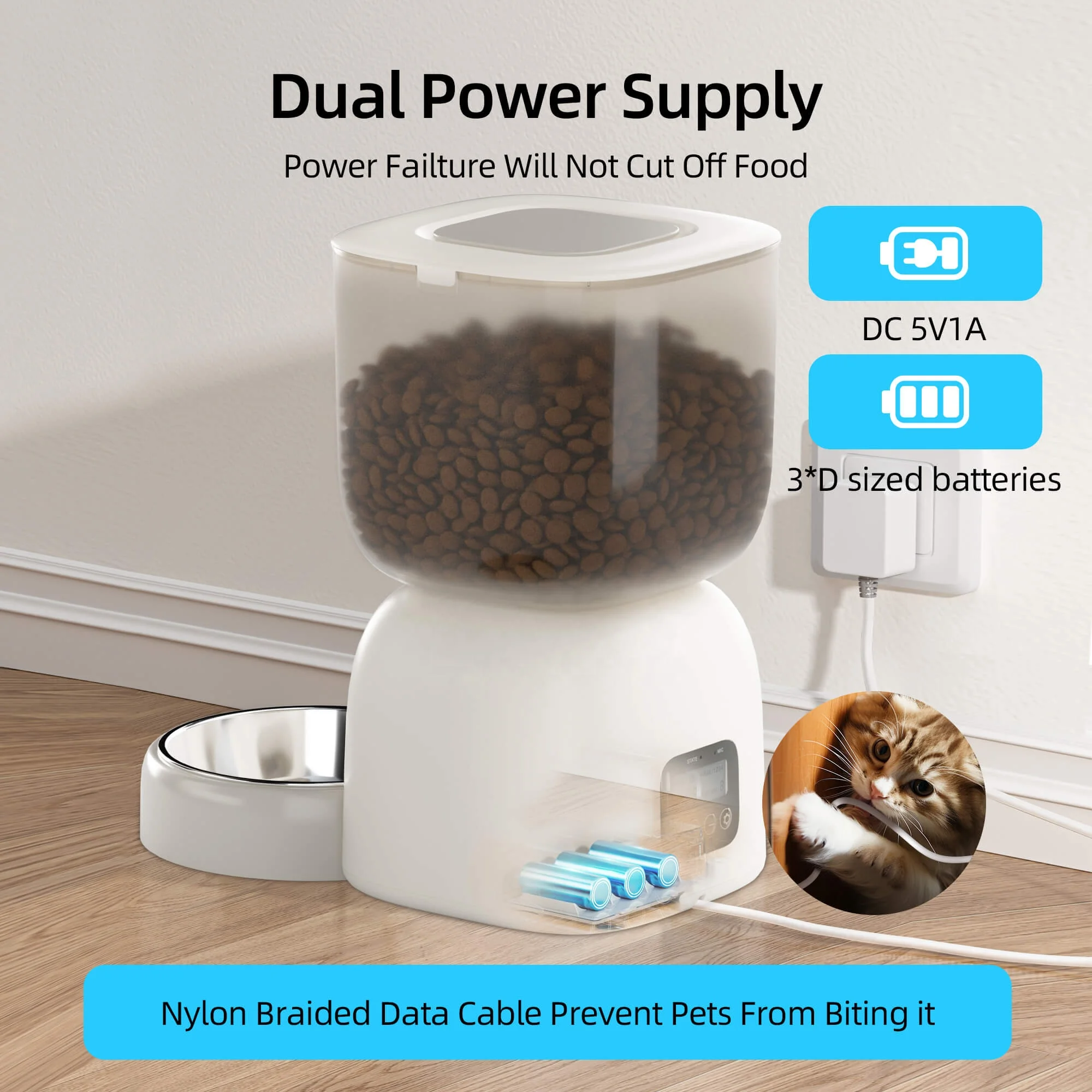 3L WiFi Smart Automatic Pet Feeder with App Control for Cats - Image 3