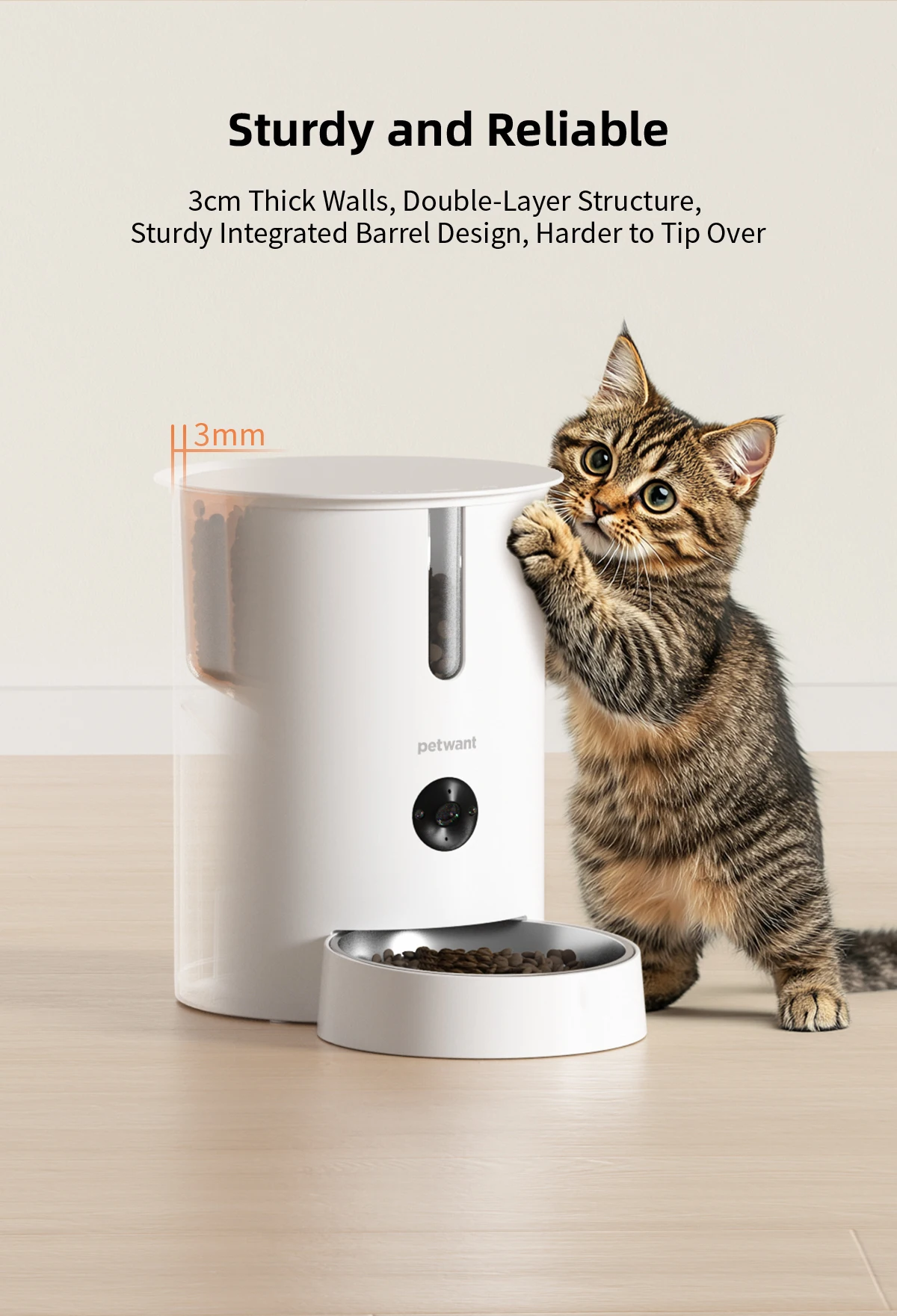 2.8L smart camera automatic pet feeder product detail 8