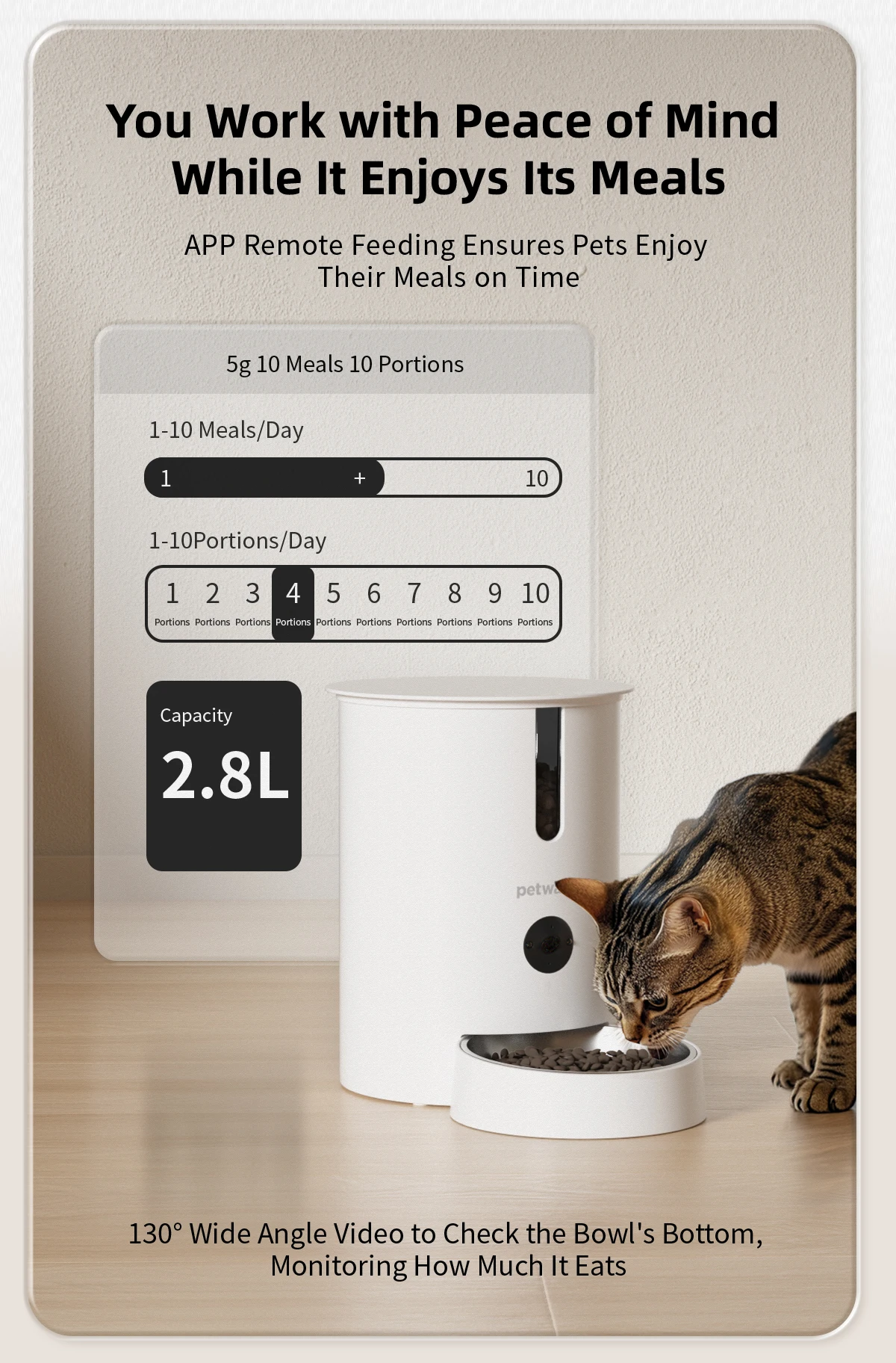 2.8L smart camera automatic pet feeder product detail 4