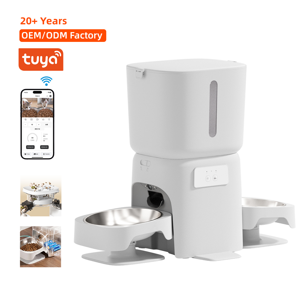 6L WiFi Camera Dual Bowl Automatic Pet Feeder for Cats and Dogs